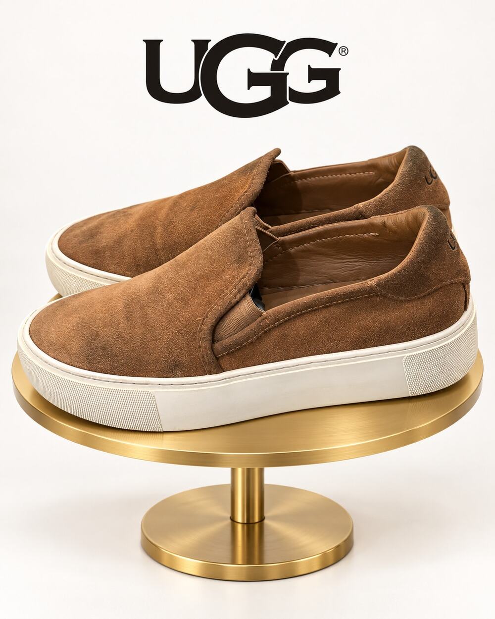 UGG Jass Chestnut Brown Suede Slip-On Sneakers Women’s Size 7